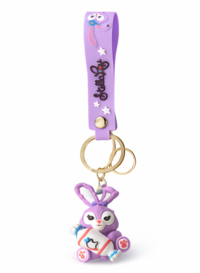 Disney Purple Rabbit Rubber Keychain / Shape 3 - Image 1